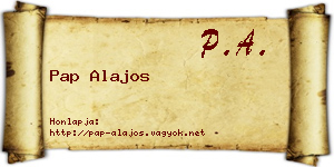 Pap Alajos névjegykártya